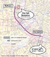 Map to reach the Vienna City Hall